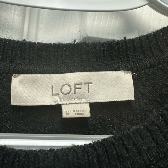 Black LOFT sweater with pearls on cuffs - Picture 3 of 5